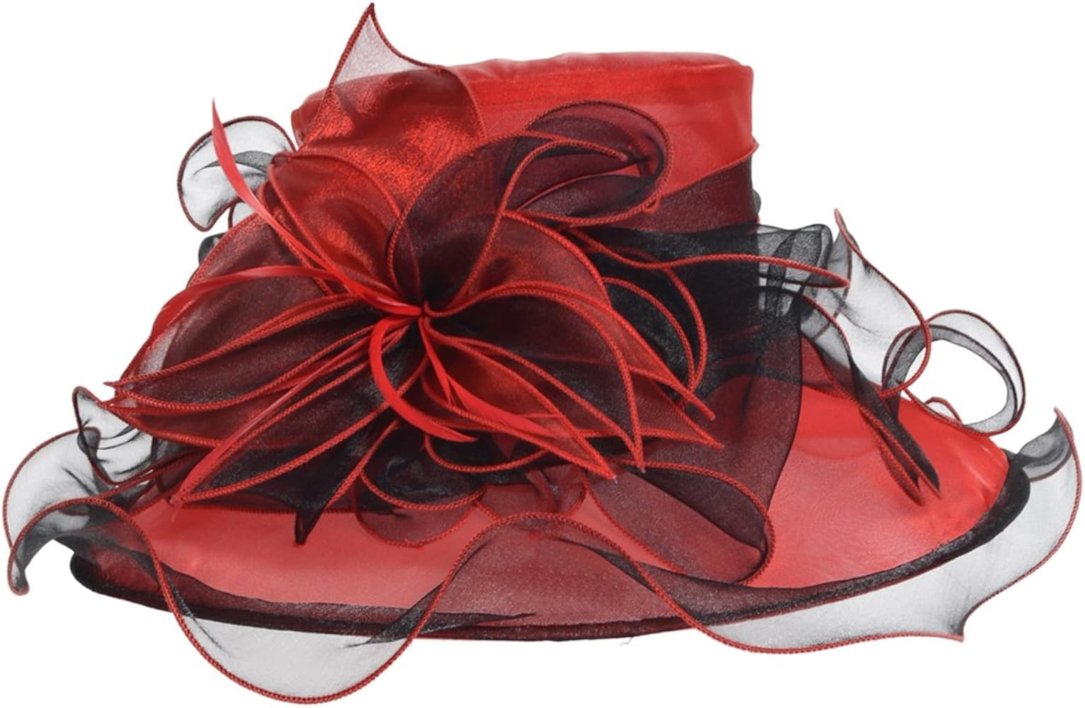 Kentucky Church Derby Hat Wide Brim Flounce Cocktail Tea Party Bridal Dress Hats | Amazon (US)