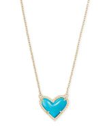 Ari Heart Gold Pendant Necklace in Turquoise Magnesite | Kendra Scott