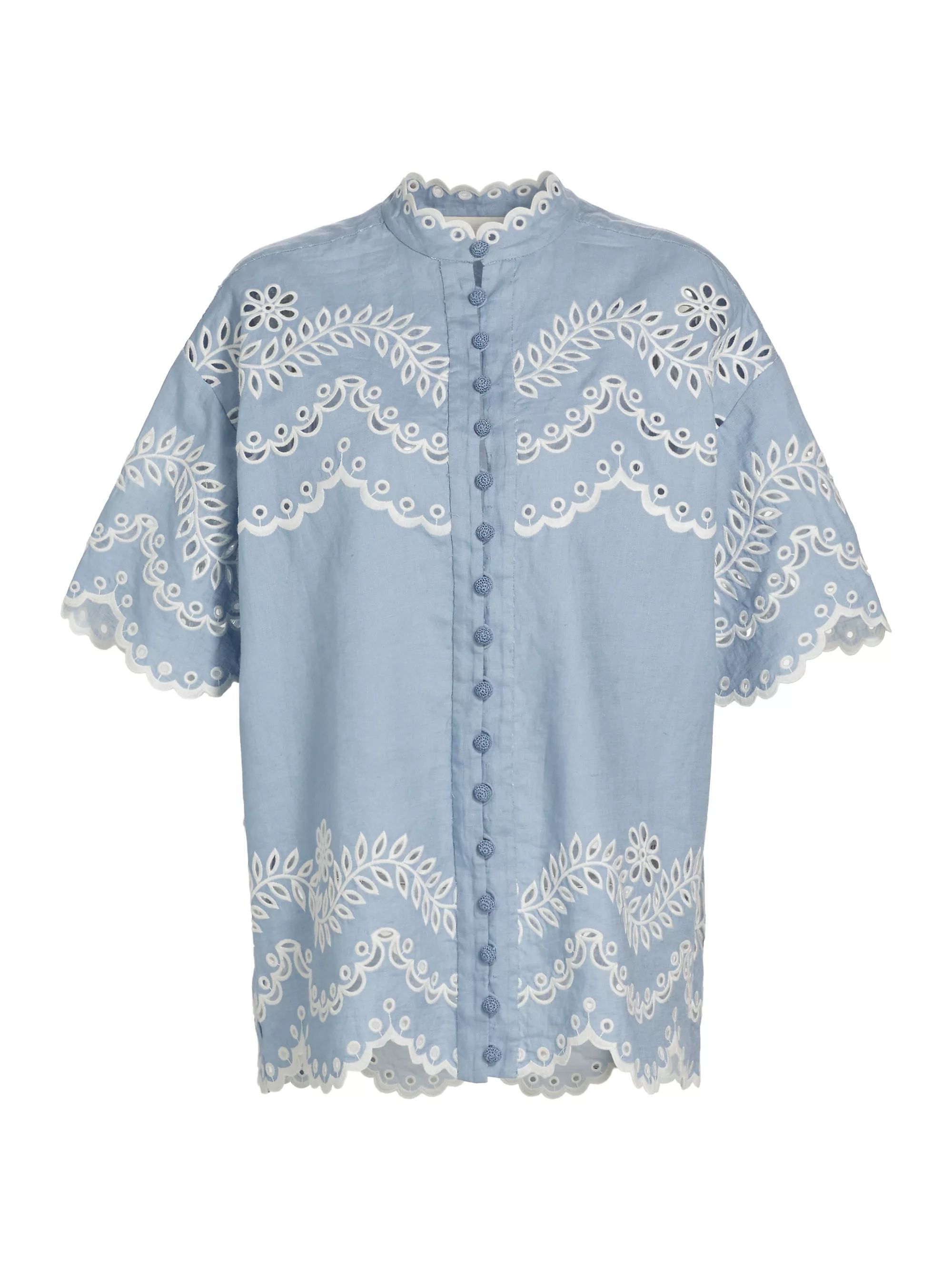 Junie Embroidered Linen Shirt | Saks Fifth Avenue