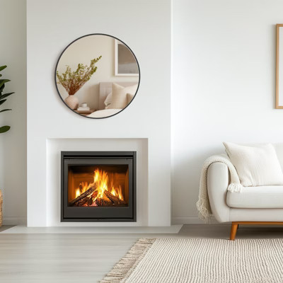 ELJGET Round Wall Mirror, 24" Bathroom Mirrors for Over Sink, Circle Mirror for Bathroom, Entryway, Bedroom, Vanity, Black | Target