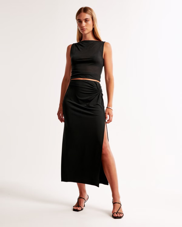 Mid Rise Pencil Maxi Skirt | Abercrombie & Fitch (US)