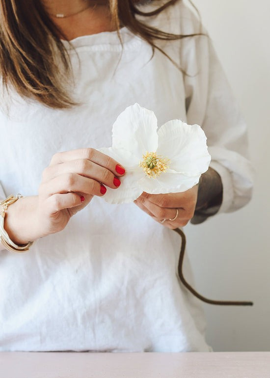 Cream Silk Flower Poppy - 23 | Afloral (US)