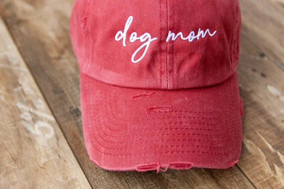 Dog Mom Distressed Baseball Hat Adjustable Metal | Etsy | Etsy (US)