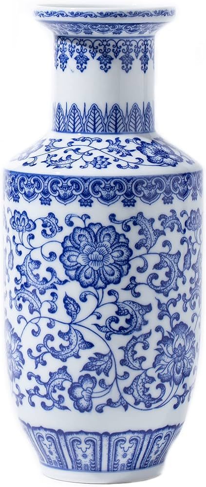 GaLouRo Blue and White Vase, Blue Vase, Chinoiserie Vase, Ginger Jar Vase for Home Decor, Porcela... | Amazon (US)