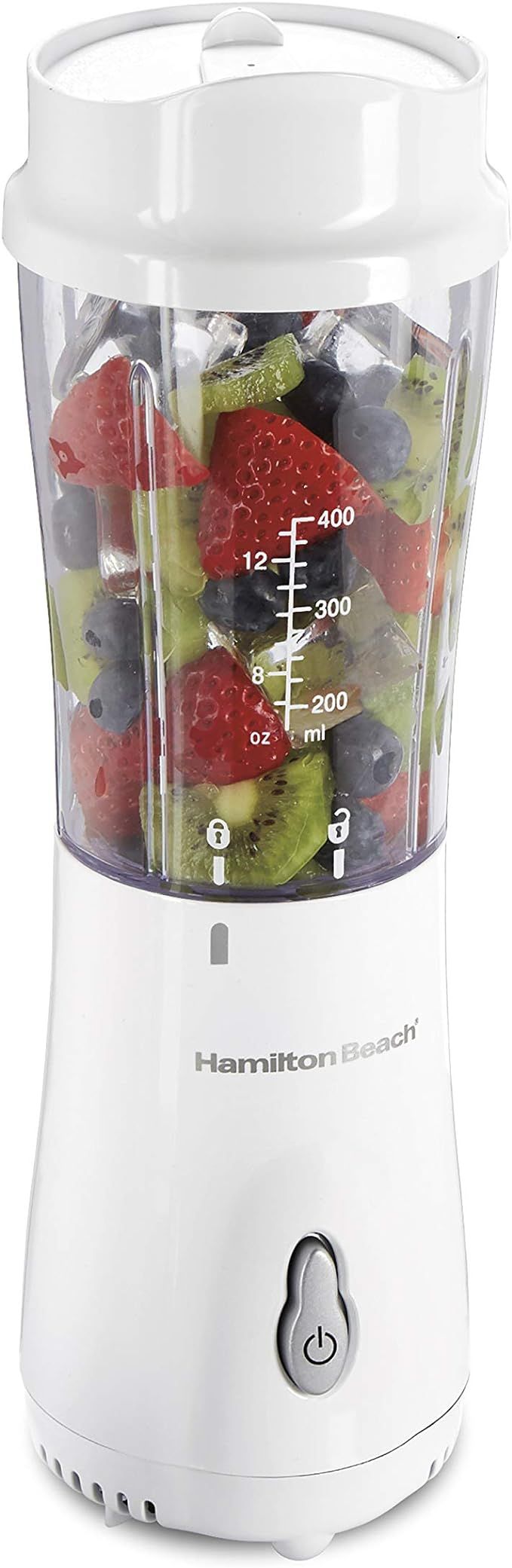 Hamilton Beach Personal Blender for Shakes and Smoothies with 14oz Travel Cup and Lid, White (511... | Amazon (US)
