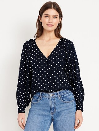 Crepe Button-Down Top | Old Navy (CA)