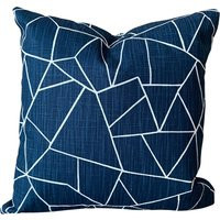 Blue White Pillow Covers Decorative Pillows Cushion Navy Slub Canvas Modern Couch Bed Sofa Case Various Sizes | Etsy (US)