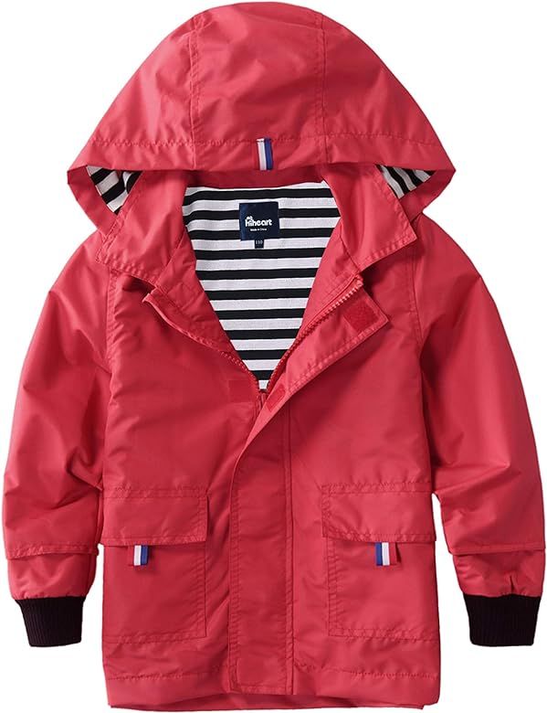 Hiheart Boys Girls Waterproof Hooded Jackets Cotton Lined Rain Jackets | Amazon (US)