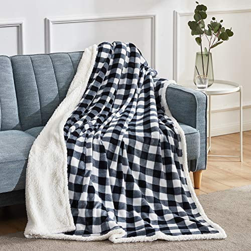 BEAUTEX Sherpa Fleece Throw Blanket, Super Soft Warm Buffalo Plaid Plush Blankets and Throws, Lig... | Walmart (US)