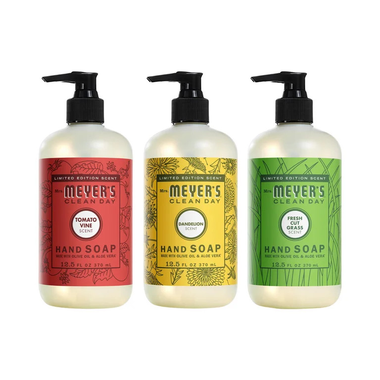MRS. MEYER'S CLEAN DAY Liquid Hand Soap Summer Scents, Tomato Vine, Dandelion, Fresh Cut Grass, 1... | Walmart (US)