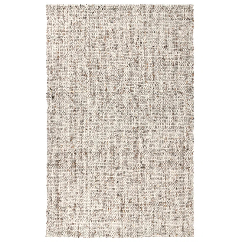 Wool Abstract Area Rug in Ivory | Perigold