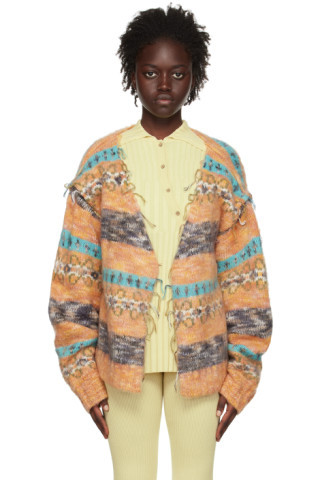 SSENSE Exclusive Orange Intarsia Cardigan | SSENSE