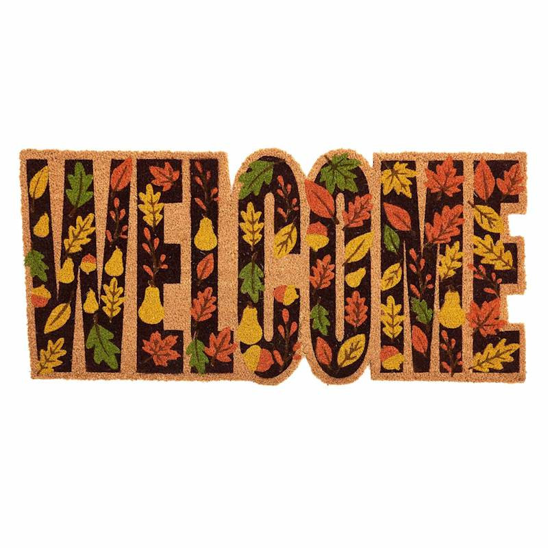 Fall Welcome Shaped Coir Mat, Doormat | At Home