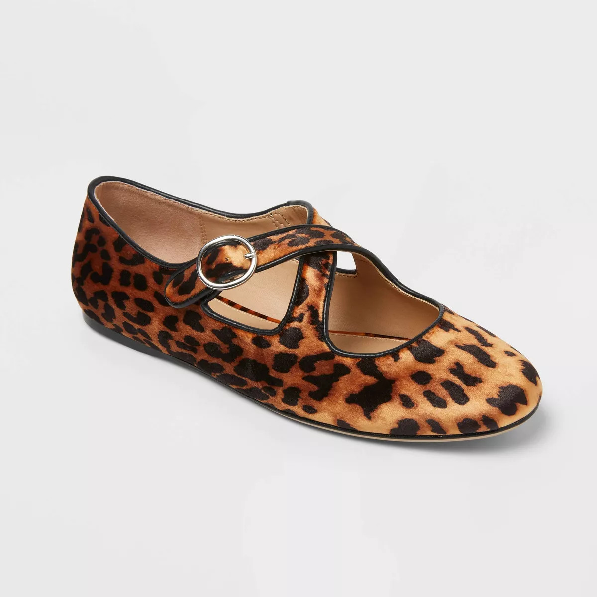 Women’s Tasmin Leopard Print Flats – A New Day™ Light Brown 9 | Target
