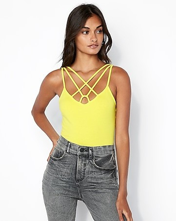 Express One Eleven Strappy Front Abbreviated Cami | Express