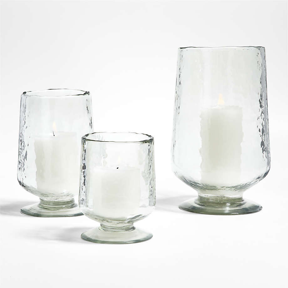Bergen Medium Glass Hurricane Candle Holder + Reviews | Crate & Barrel | Crate & Barrel