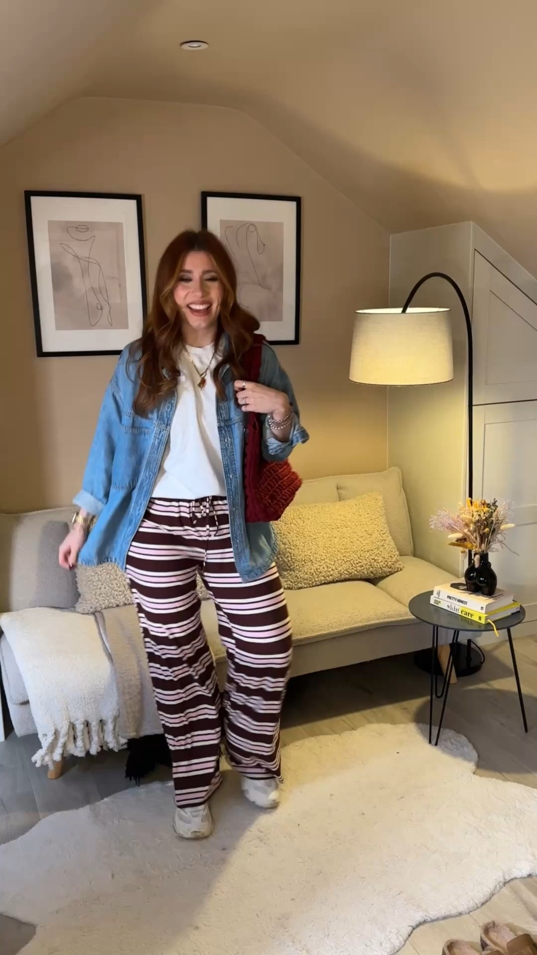 I’m wearing a 12 in the trousers, shirt is old but I’ve found similar. X

#LTKuk #LTKmidsize #LTKspring