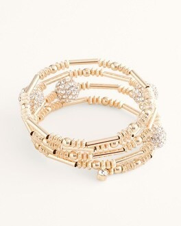 Beaded Pave Goldtone Coil Bracelet | Chico's