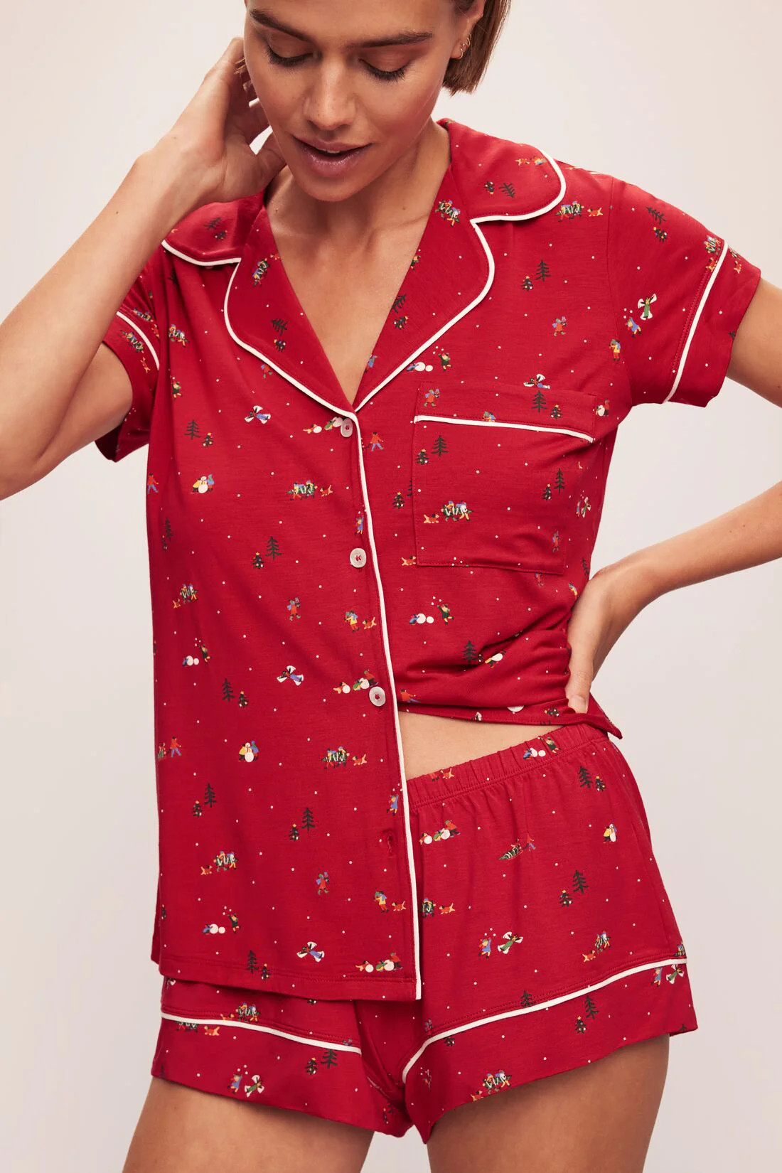 Gisele Printed TENCEL™ Modal Shortie Short PJ Set | Eberjey