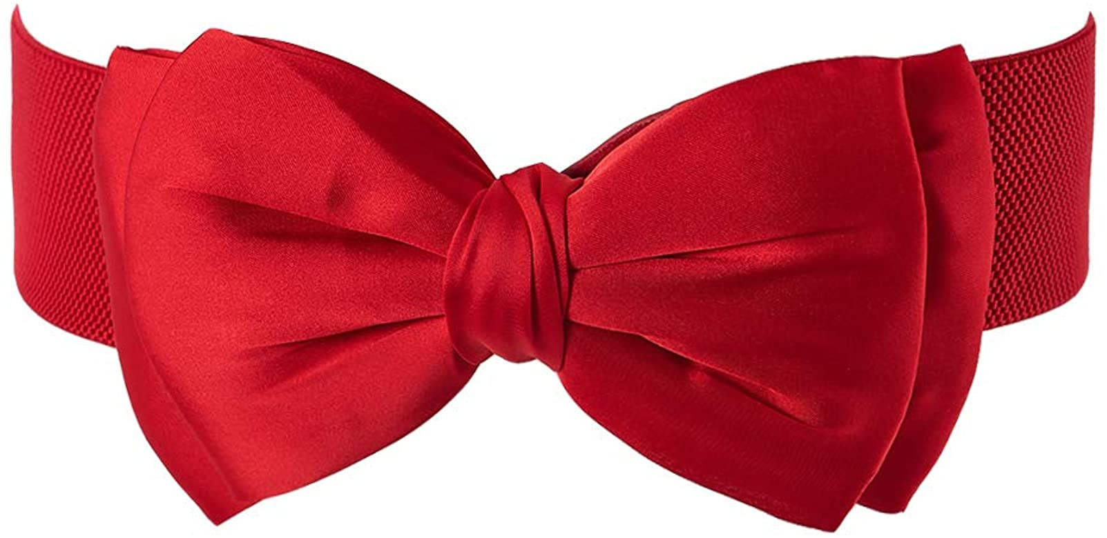 Dorchid Women Stretchy Cinch Bowknot Wide Belt for Girls Lady Solid Color Clip On | Amazon (US)