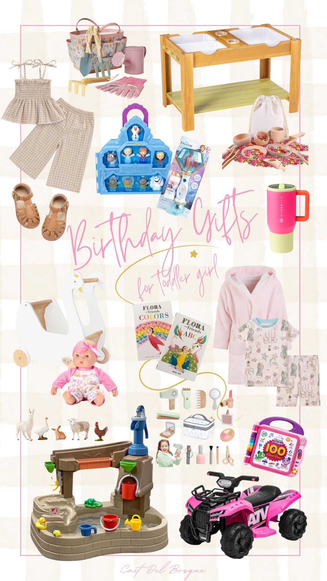 Curated with love! 💖 If you’re on the hunt for toddler girl birthday gift ideas, this roundup is full of thoughtful, fun, + developmentally engaging picks that any little one (+ parent!) will appreciate. From pretend play sets + sensory bins to cozy PJs, beginner books, water tables, + even a mini ride-on ATV—there’s something for every kind of toddler. Tap to shop my favorites and make her special day even more magical! 🎂🎀🎁

Toddler gifts, toddler girl, girl birthday, birthday gift ideas, birthday inspo, sensory play kits, toddler clothes, toddler outfit, toys for toddler, toys for 2 year old, unique birthday gifts, toddler shoes, toddler pajamas, outdoor, outdoor sensory table, outdoor toys, water table, toddler finds, Amazon, Amazon finds, Amazon gifts, frozen, books, kids books, toddler books

#LTKKids #LTKGiftGuide #LTKParties
