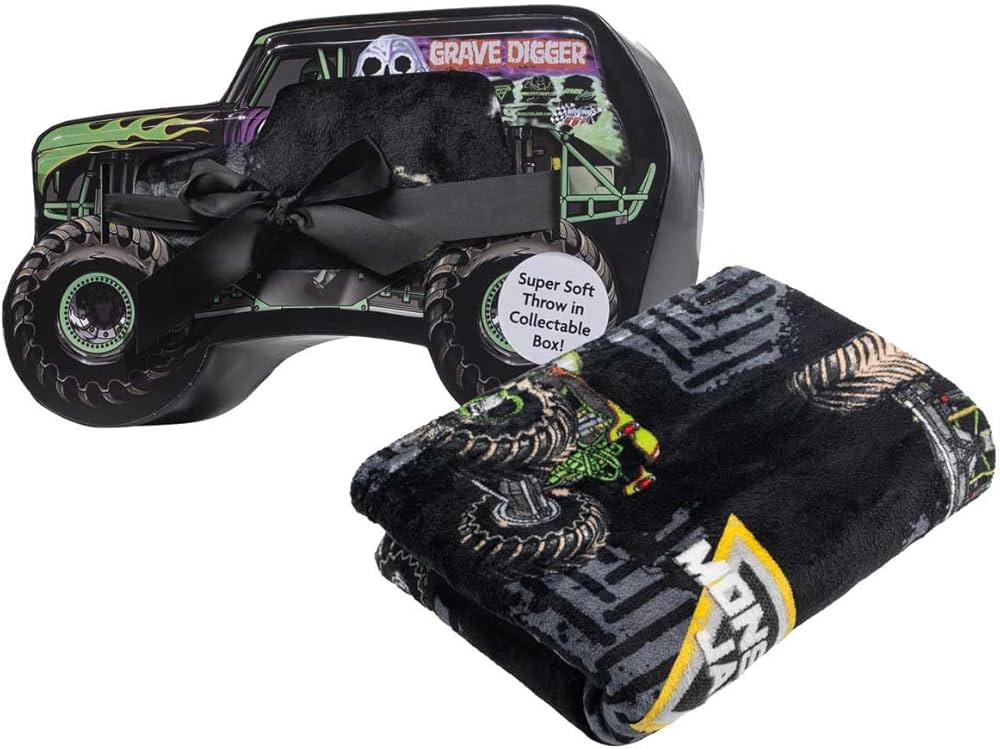Monster Jam Throw Blanket with Gift Box - Throw Measures 46 x 60 Inches – Super Soft Special Ed... | Amazon (US)