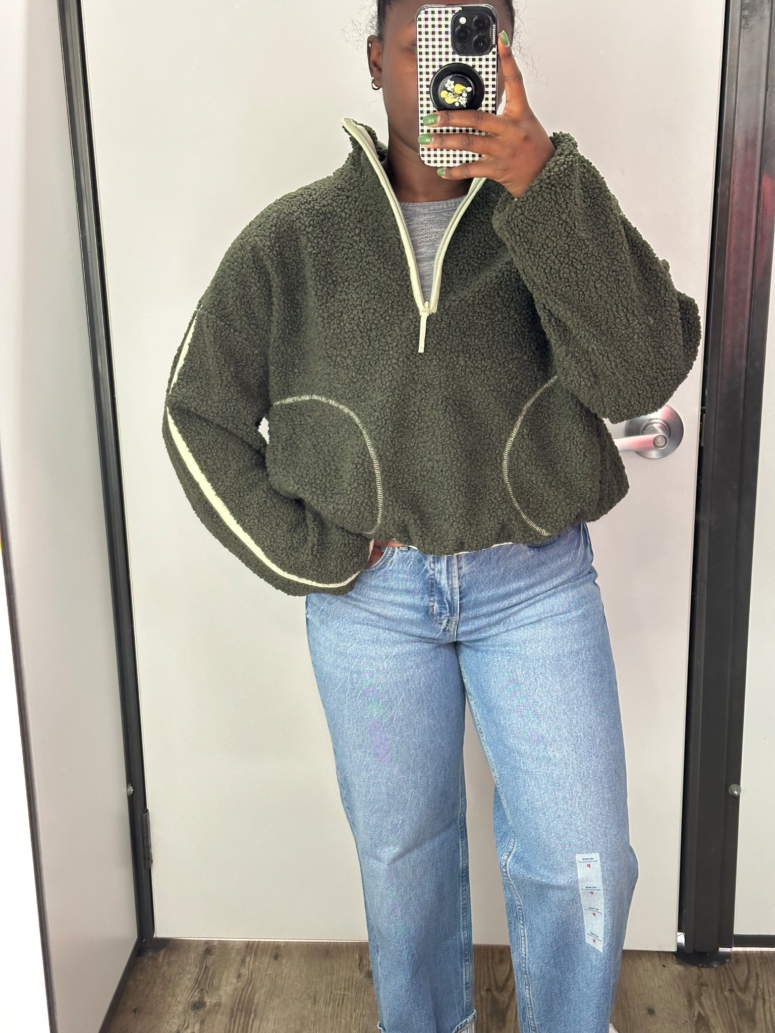 Comfy 1/2 zip ! Wearing size large on top and size 4 in bottoms .

#LTKSaleAlert #LTKSeasonal #LTKActive