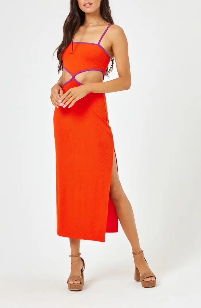 Libra Rib Cutout Cover-Up Midi Dress | Nordstrom