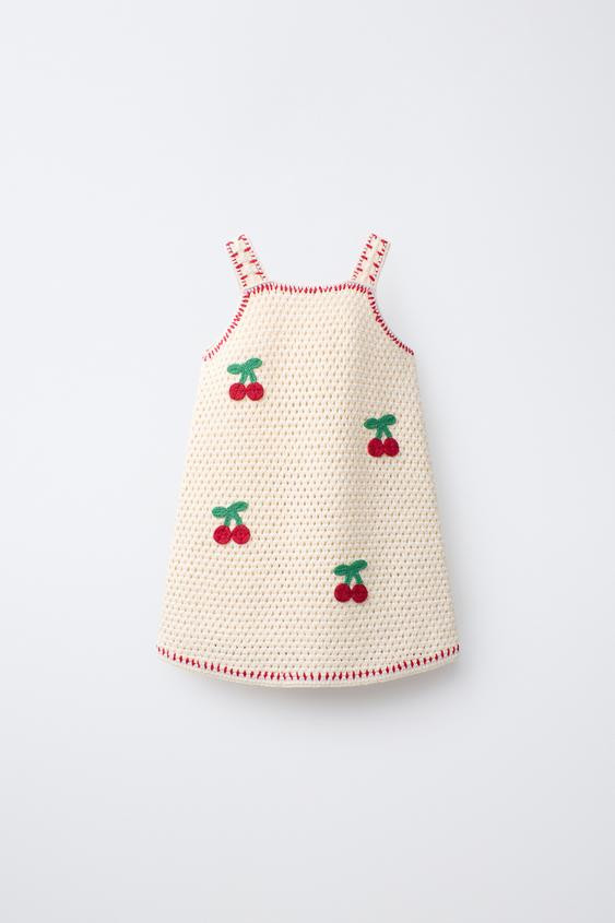 KNIT CROCHET CHERRY DRESS | Zara US