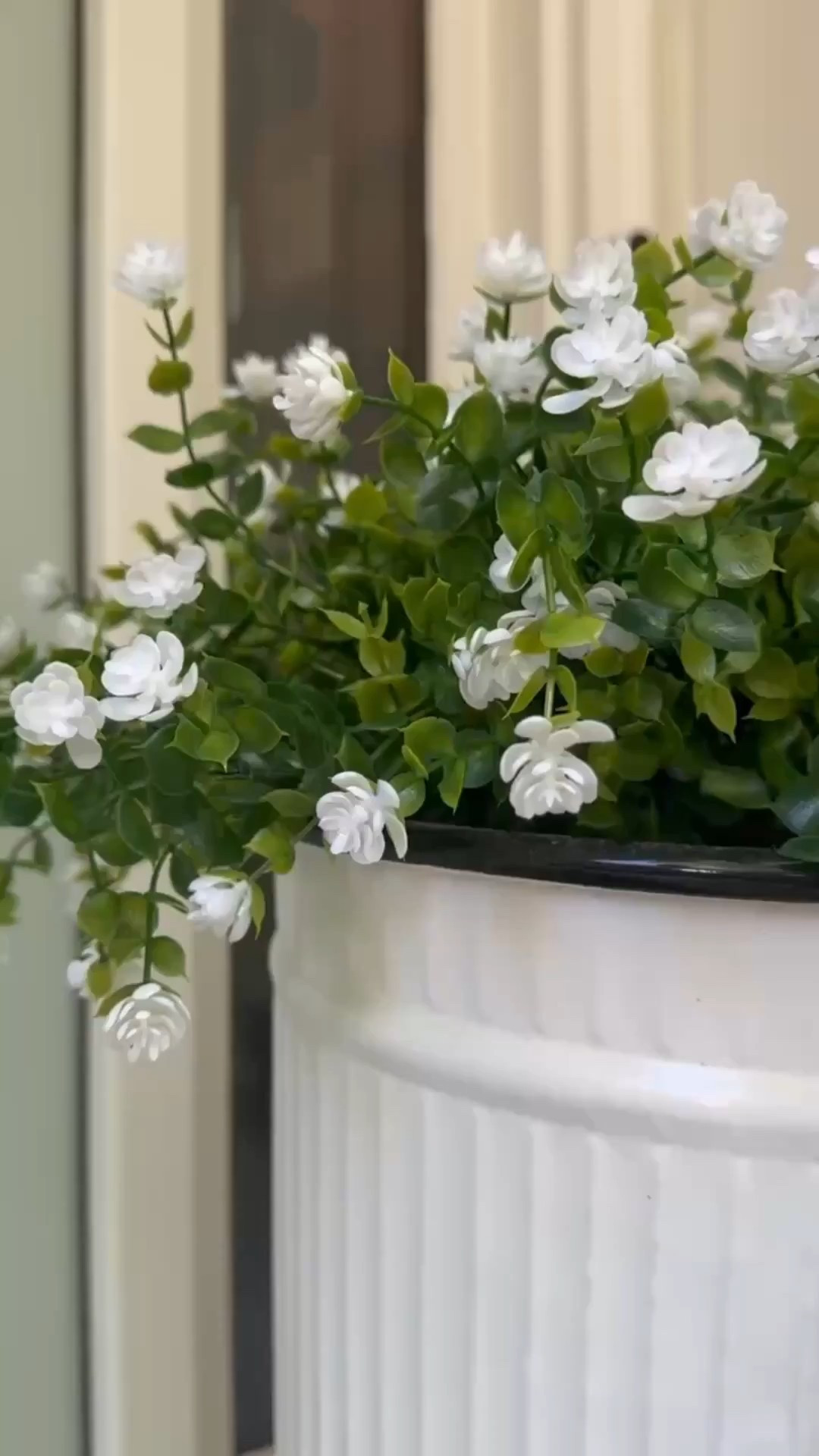 These white metal planters with stands are the easiest way to add curb appeal 🌿✨
I styled them with faux white florals for a low-maintenance, high-impact entryway update. Love the texture of the ribbed planter detail and the height they bring to this little corner!

Tap to shop this front porch styling moment 🌼

#eanesinteriors #whiteplanters #metalplanters #planterwithstand #frontporchdecor #outdoorstyling #curbappeal #fauxflowers #porchinspo #ltkhome #ltkentryway #planterdecor #springporch #modernfarmhouse #frontdoorstyle



#LTKHome #LTKdayinmylife #LTKvlog