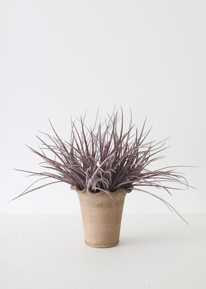Fake Indoor/Outdoor Grass Bush in Dusty Eggplant - 19" Tall | Afloral (US)