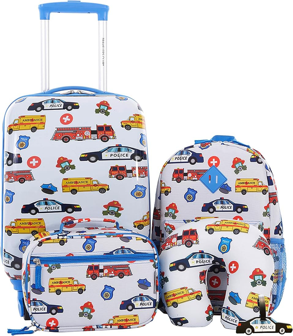 Travelers Club 5 Piece Kids' Luggage Set, First Responders | Amazon (US)