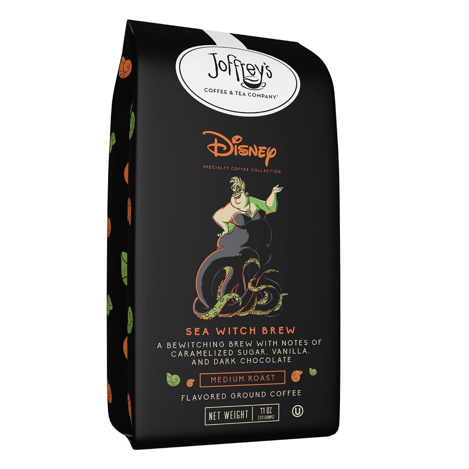Joffrey's Sea Witch Brew - Disney Flavored Coffee, Notes of Caramelized Sugar, Dark Chocolate, Vanilla, Medium Roast, Brew or French Press (Ground, 11oz) | Amazon (US)
