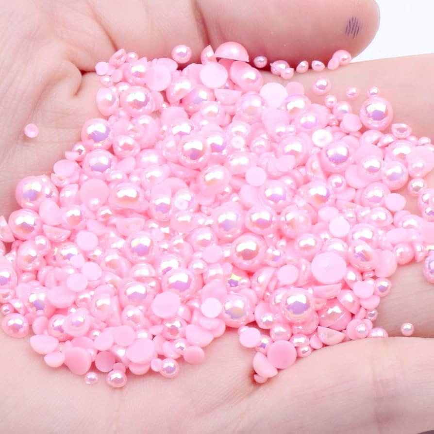 Mixed Size 2/3/4/5mm 1000Pcs Imitation Pearls Bead Half Round Flatback Pearl Rhinestones Beads Na... | Amazon (US)