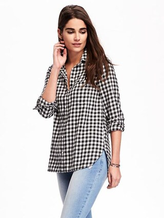 Old Navy Classic Flannel Shirt For Women Size L Tall - Gingham | Old Navy US