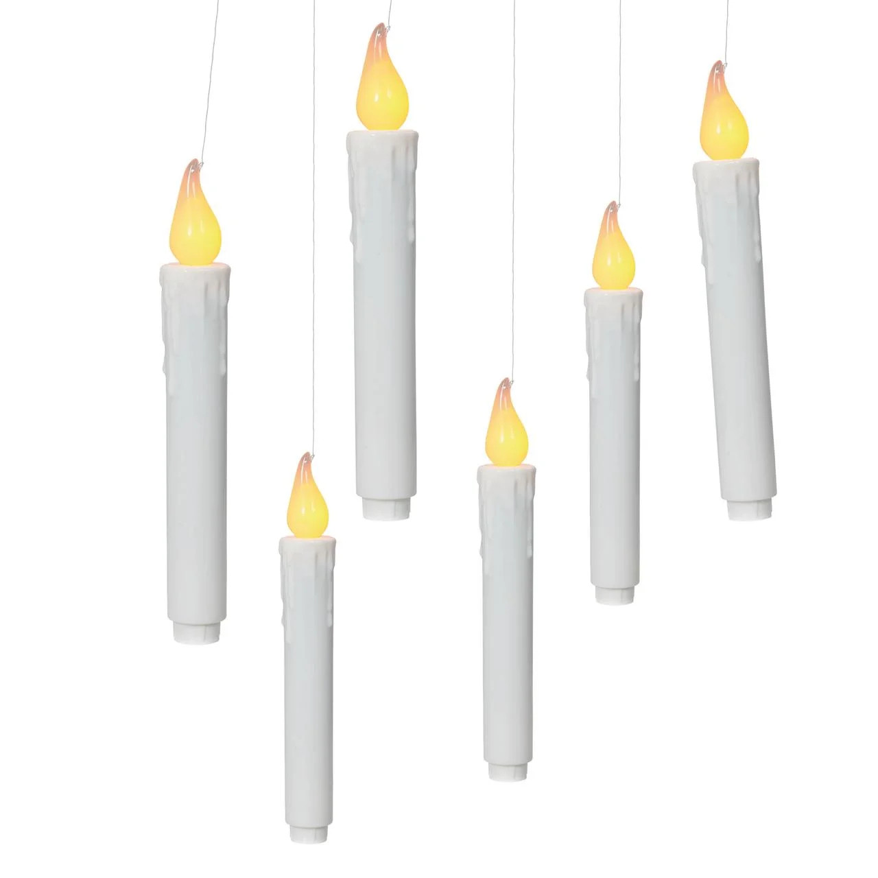 Indoor Battery-Operated LED Hanging Candles, Warm White, 6 Count, by Holiday Time | Walmart (US)