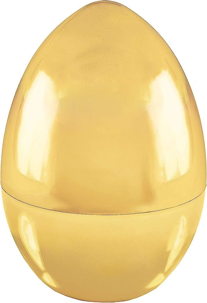 Amscan Party Favor Jumbo Easter Egg 1 Pc, 9 1/2" x 6 1/2", Metallic Gold | Amazon (US)