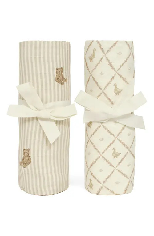 Oilo 2-Pack Organic Cotton Muslin Swaddle Blankets in Eggshell at Nordstrom | Nordstrom
