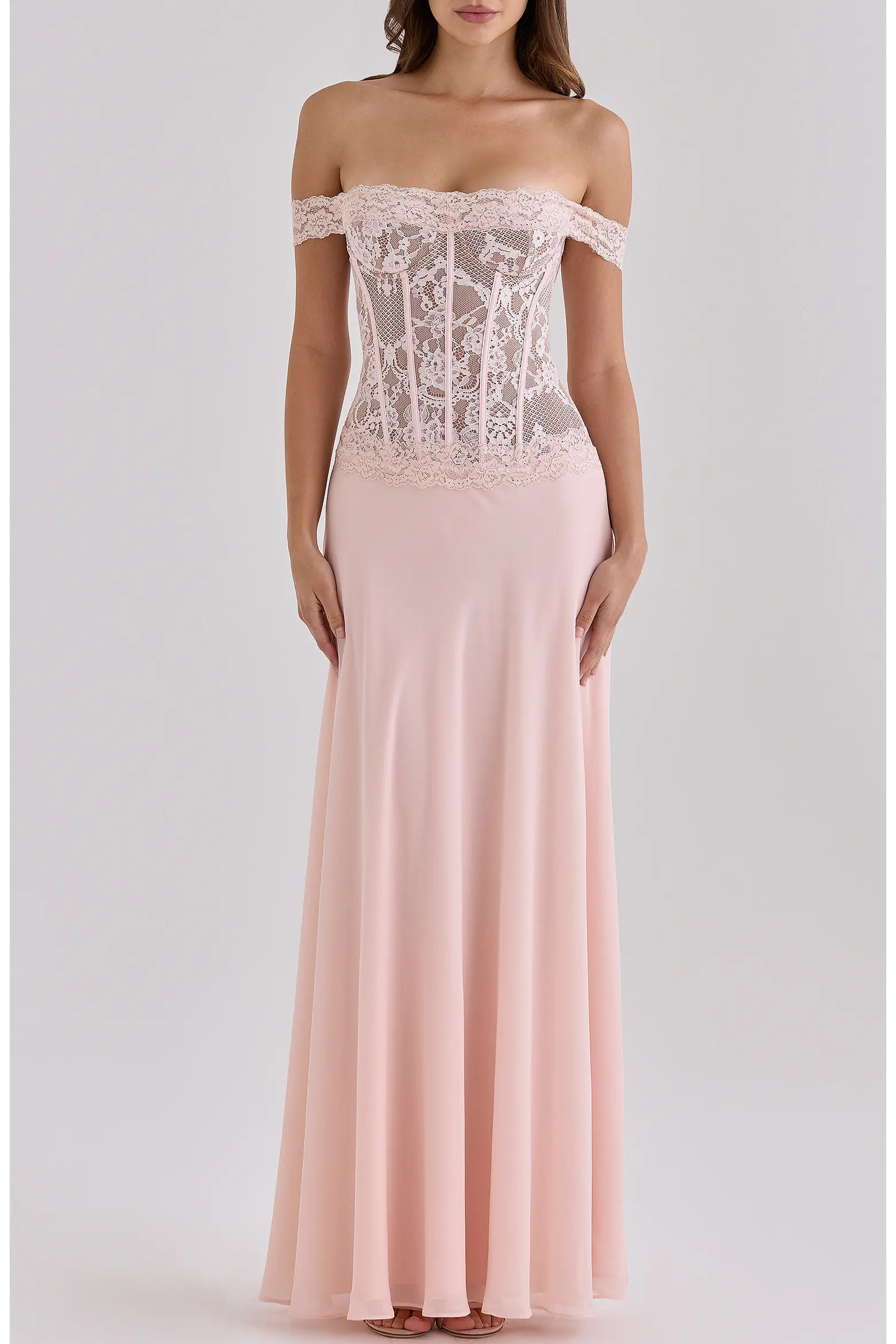 HOUSE OF CB Nerina Lace & Georgette Gown (Women) | Nordstrom | Nordstrom