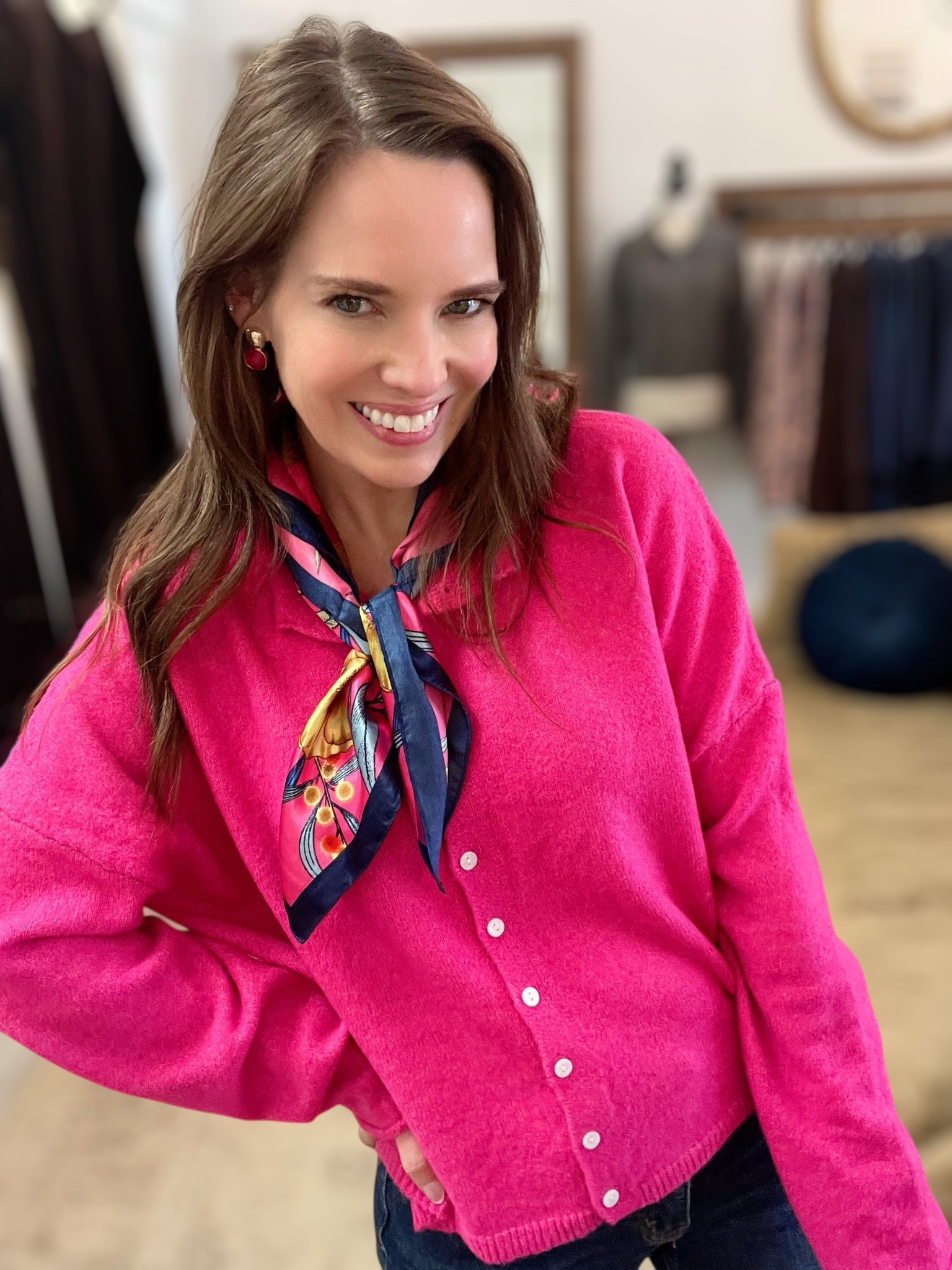 What I Bought at Alley Anne’s in Myrtle Beach 💖🛍️

This bright pink cardigan, silk-style scarf, and bold statement earrings are all pieces I picked up at Alley Anne’s in Myrtle Beach — such a fun stop for colorful, classic boutique finds. I loved this look so much that I linked the same styles from different sellers, giving you multiple shopping options and price points while keeping the exact vibe.

The pink knit cardigan is soft, lightweight, and perfect for layering year-round or wearing buttoned up as a top. The square silk-like scarf adds a polished, preppy touch and can be styled around the neck, tied on a handbag, or worn in your hair. The gold gemstone statement earrings elevate the entire outfit and add that boutique-style finish that works for everyday wear or dressed-up occasions.

I’ve linked identical or near-identical pieces from alternate retailers so you can easily recreate this boutique look even if the original items sell out.

Pink cardigan outfit, boutique cardigan, colorful spring outfit, preppy women’s fashion, silk neck scarf, square scarf styling, statement earrings for women, gold gemstone earrings, boutique shopping finds, Myrtle Beach boutique, coastal boutique style, women’s knit cardigan, bright color outfit, classic feminine style, resort wear fashion, vacation shopping finds, affordable boutique look, chic everyday outfit, women’s fashion inspiration

#LTKFindsUnder100 #LTKGiftGuide #LTKFindsUnder50