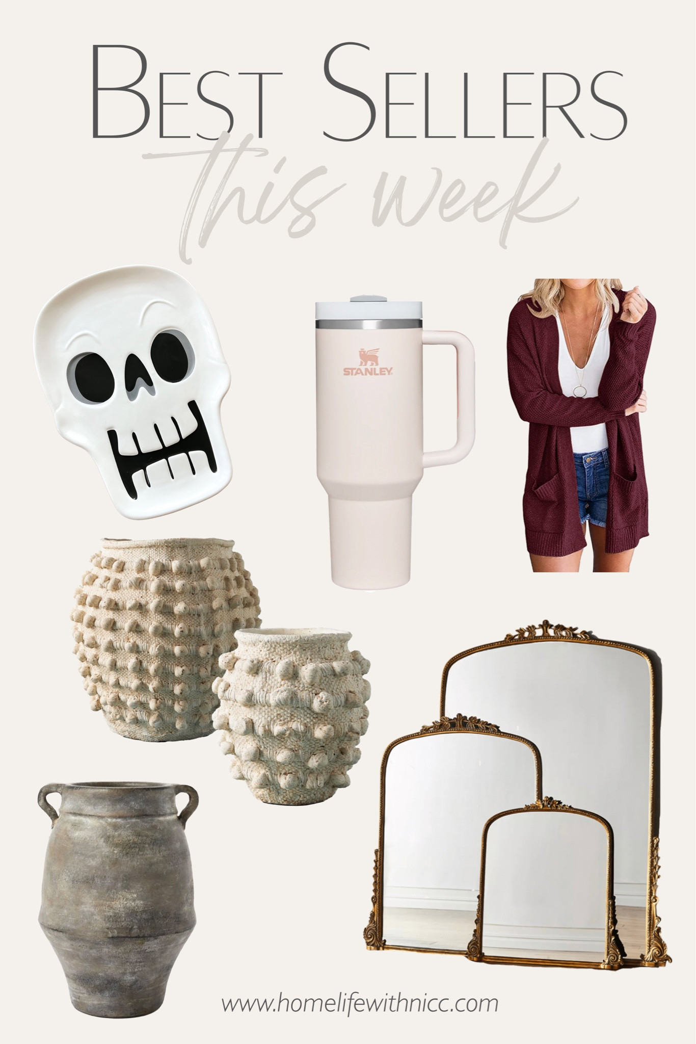 New best sellers this week! Fall cardigan, skeleton platter, Anthropologie mirror, Minka pot, vases, and Stanley tumblers. 

#LTKSeasonal #LTKunder50 #LTKhome