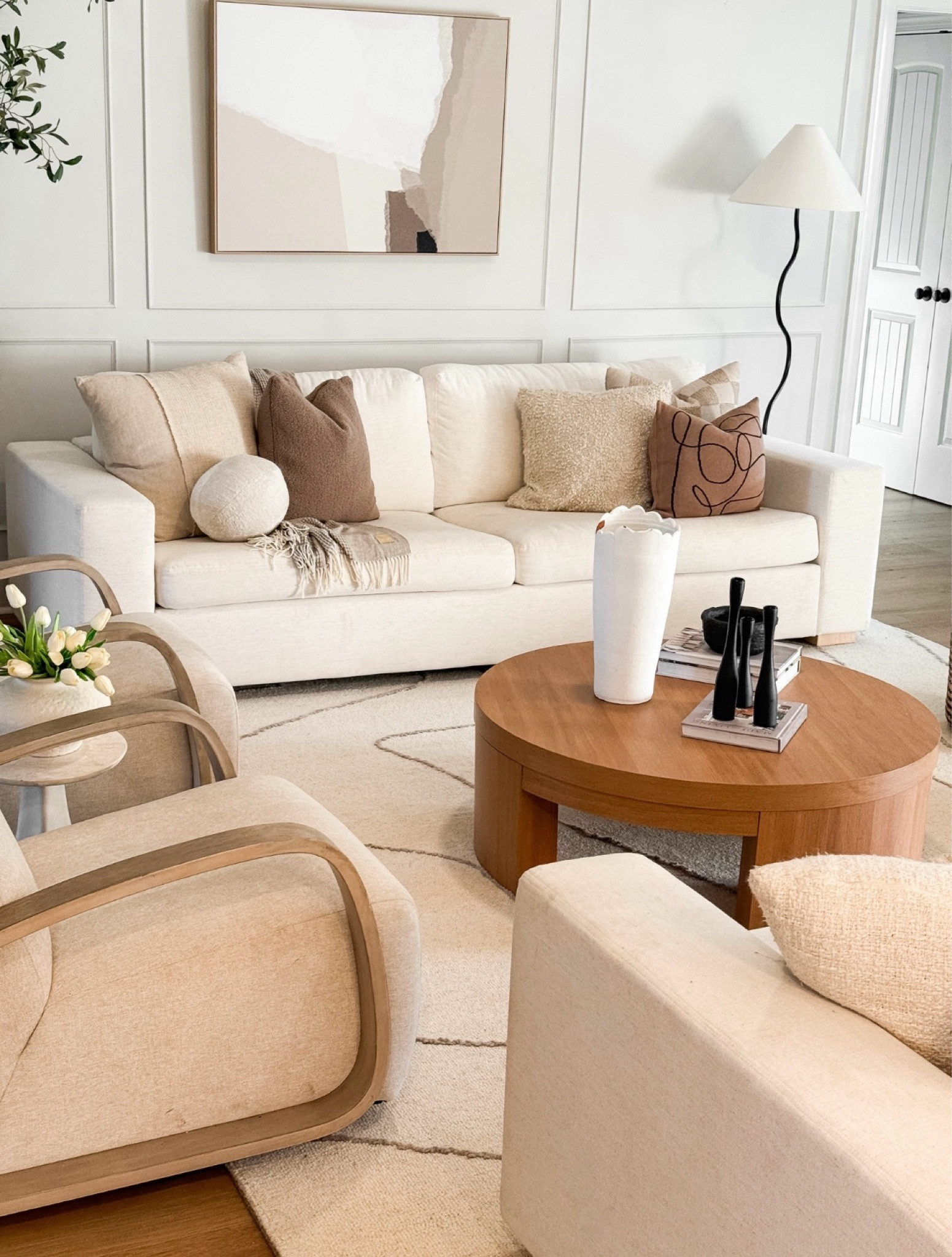 Organic modern living room, styled living room, organic living room, modern living room, wooden coffee table, linen sofa, textured decor, modern decor, organic modern decor, swivel chairs, accent chairs, Chita living, Albany park, neutral living room. 

#LTKHome #LTKStyleTip