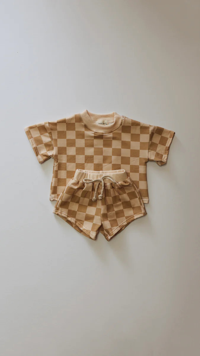 Apricot Checker | Short Set | Forever French