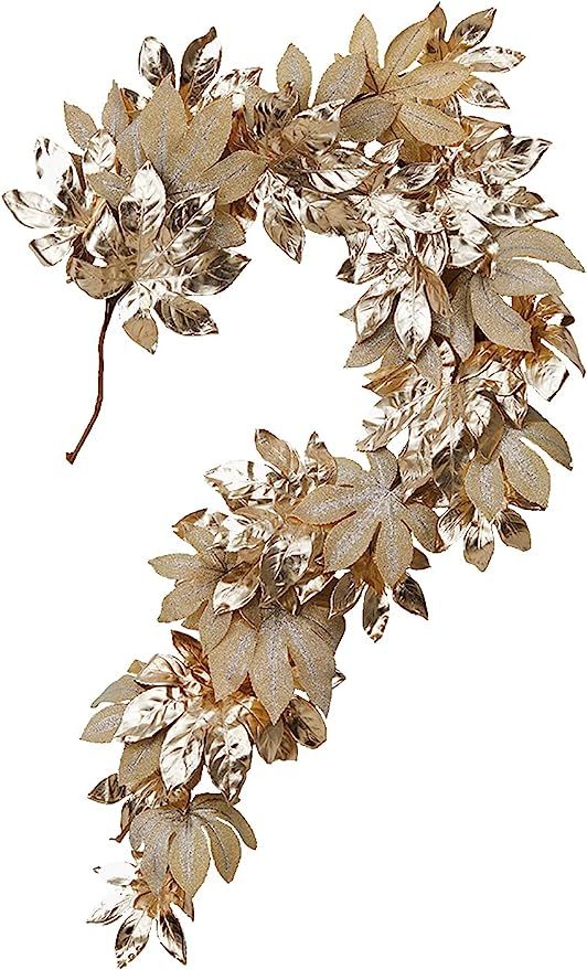Amazon.com: Serene Spaces Living Large Gold Leaf Garland, Decorative Gold Garland for Christmas F... | Amazon (US)