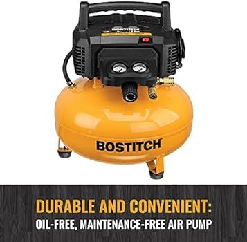 BOSTITCH Pancake Air Compressor, Oil-Free, 6 Gallon, 150 PSI (BTFP02012) | Amazon (US)