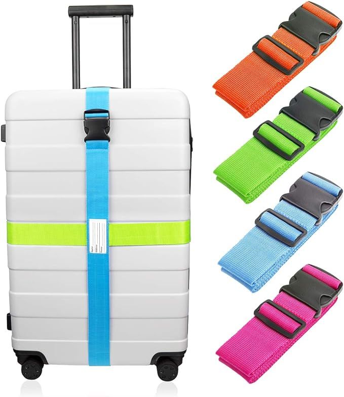 Luxebell Luggage Straps Suitcase Belt Travel Accessories, 1.96 in W x 6.56 ft L 4 Colors | Amazon (US)