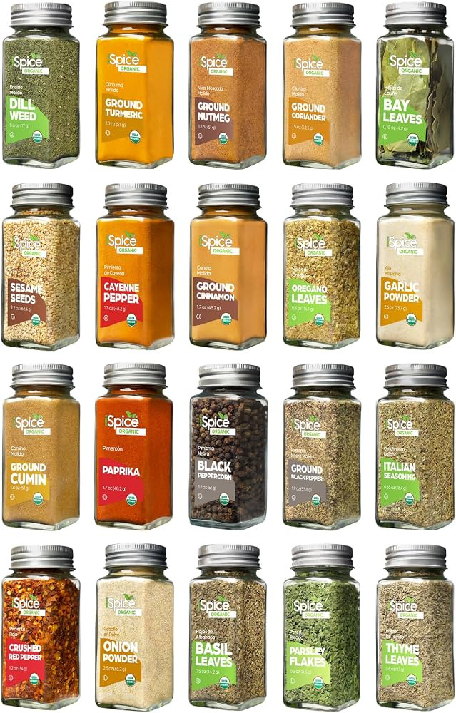 iSpice Verdeza Organic Seasoning Set, 20 Pack - 27.28 oz | Amazon (US)