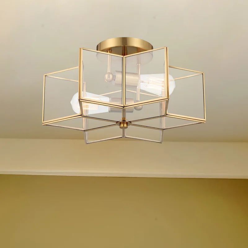 2 - Light 16.14'' Unique/Statement Star Semi Flush Mount | Wayfair North America