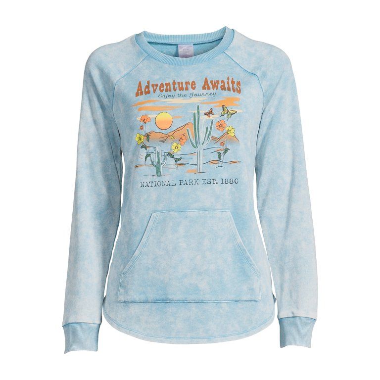 No Boundaries Junior's Graphic French Terry Cloth Top | Walmart (US)