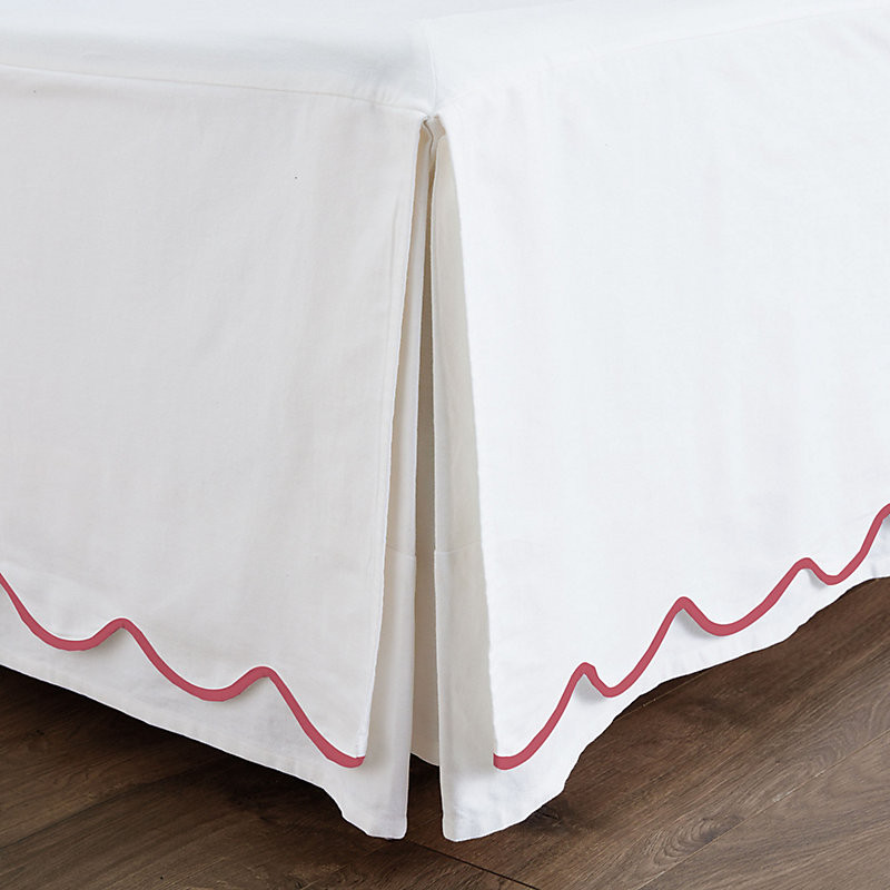 Emma Scalloped Bed Skirt - Raspberry, Full - Ballard Designs | Ballard Designs, Inc.